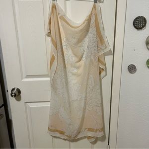 Chiffon scarf blush pink beige white floral silk target sheer vintage flowers